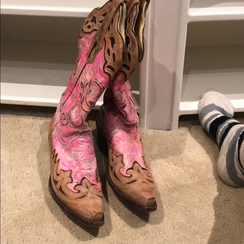 Pink cowboy boots